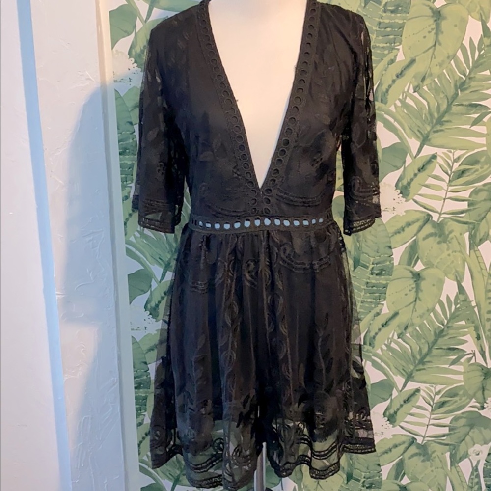 Black Lace Romper Sexy Cute